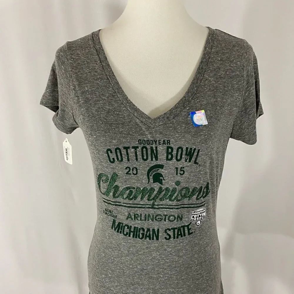 NWT Michigan State Cotton Bowl Champions V Neck T Shirt